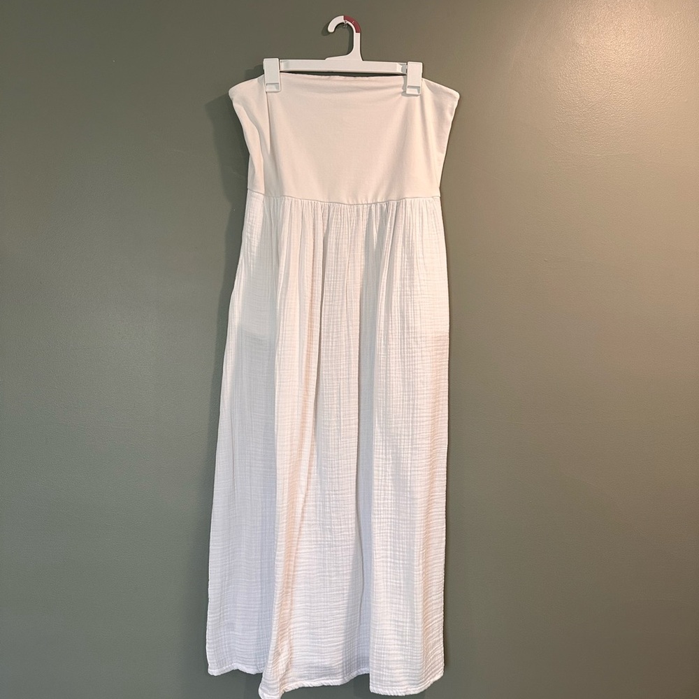 LOFT Strapless White Maxi Coverup